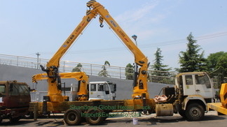 ব্র্যান্ড নিউ 6X4 HOWO ফ্ল্যাটবেড ট্রাক মাউন্ট ক্রেন টেলিস্কোপিক বুম ট্রাক