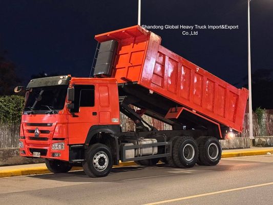 ব্যবহৃত HOWO 6X4 ডাম্প ট্রাক 371, 375 336 HP 10-চাকা 30 টন টিপার ট্রাক