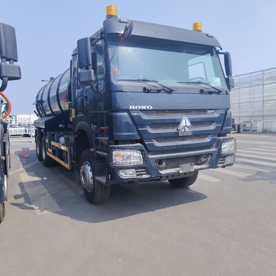 HOWO 15CBM শিল্প বর্জ্য পরিষ্কারের জন্য 371hp এবং 6 × 4 ড্রাইভ হুইল সহ ভ্যাকুয়াম নিকাশী ট্রাক