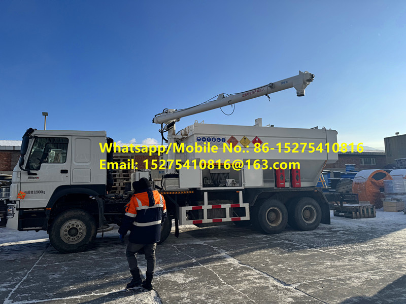 Эрдэнэт Тавантолгой HOWO 15/20/25T BCLH-15 অন সাইট মিশ্রিত গ্রানুলার অ্যামোনিয়াম বিস্ফোরক ANFO ট্রাক এমুলেশন মোবাইল বিস্ফোরক উত্পাদন ইউনিট মঙ্গোলিয়ান খনিজ তেসালগেনিয়ম এমইএমইউ এমএমইউ বিসিএলএইচ/বিসিজেডএইচ/বিসিআরএইচ