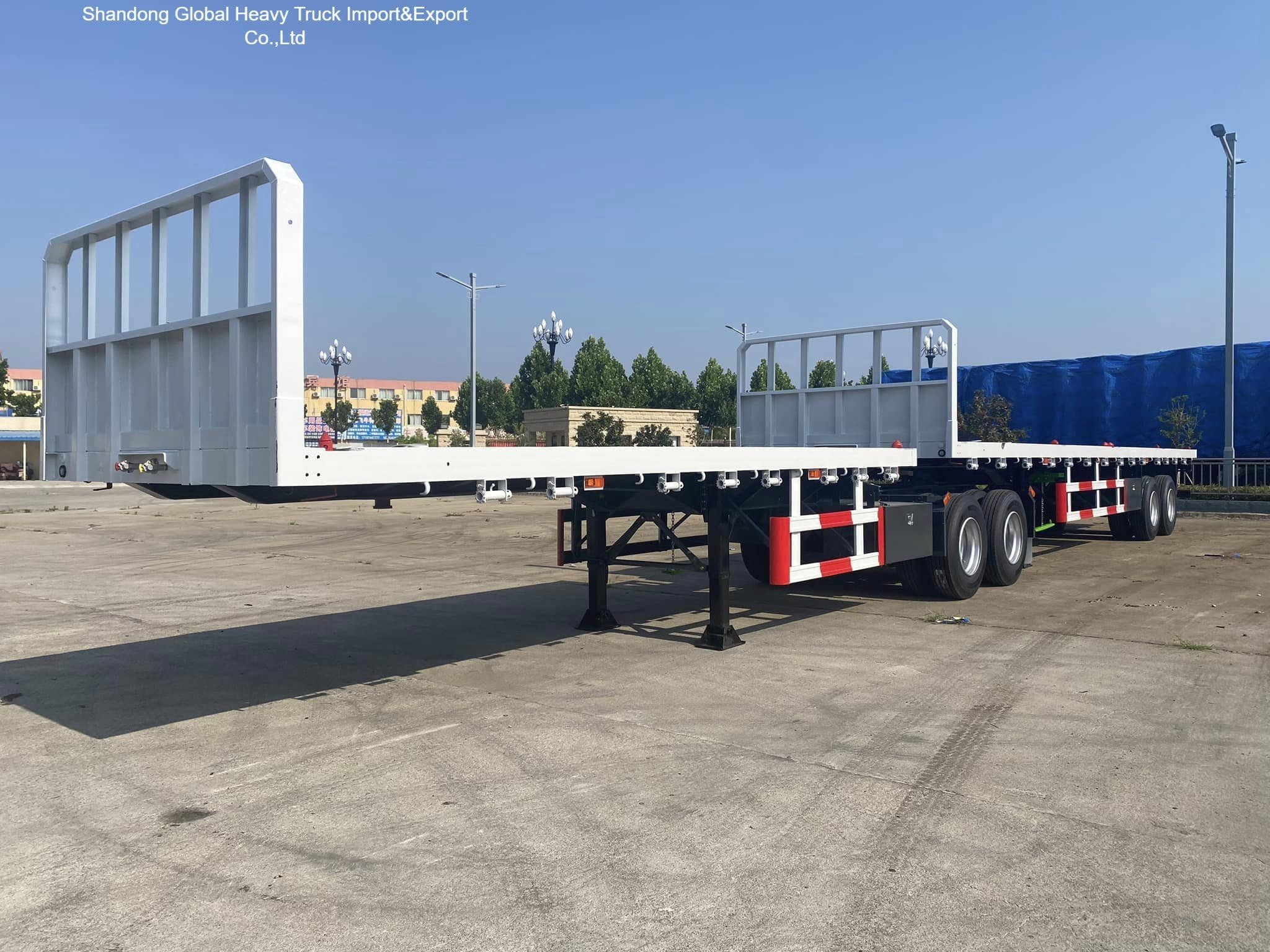 নির্মাণের জন্য 3 অক্ষের লোবেড সেমি ট্রেলার 40FT 60T ভারী দায়িত্ব