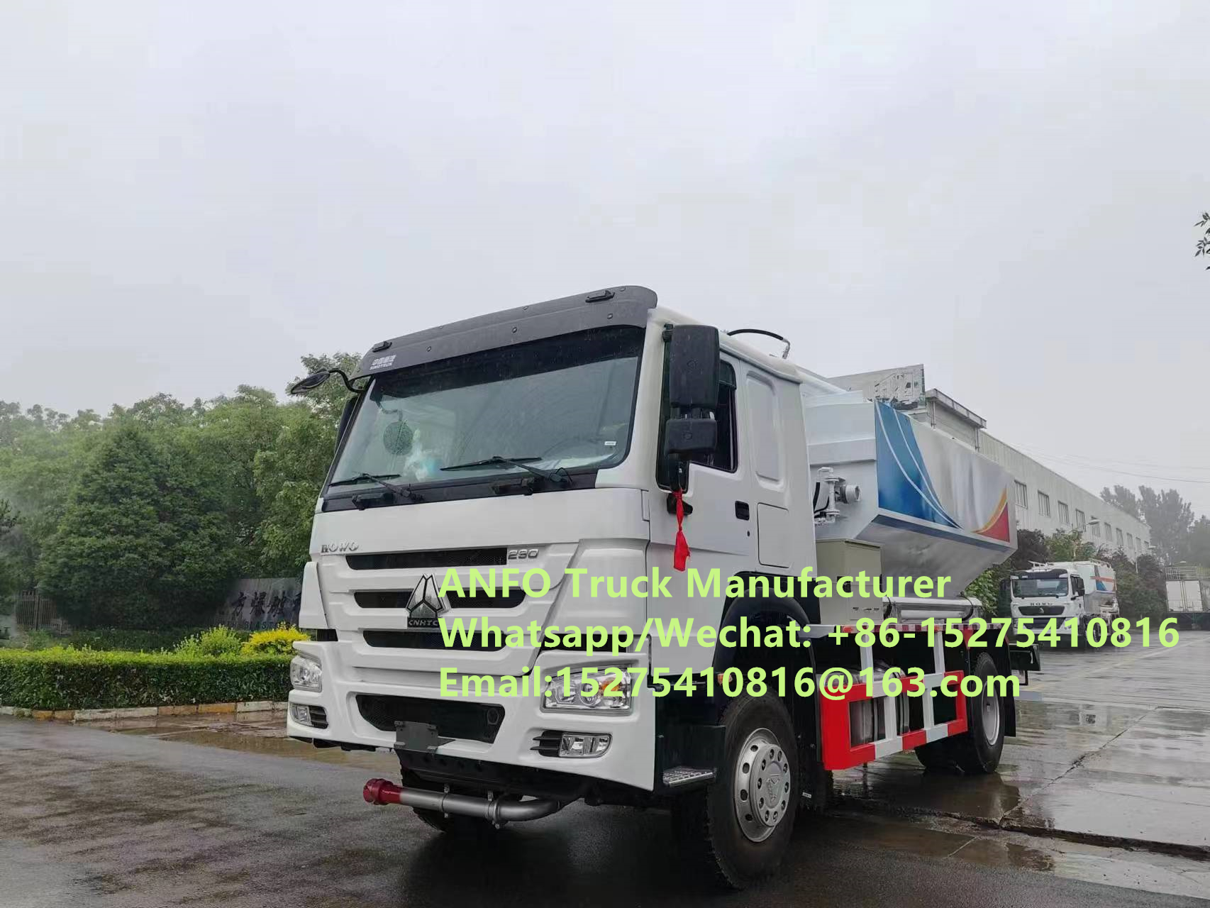 HOWO 10/15/20/30T BCLH-10 গ্রানুলেটেড অ্যামোনিয়াম বিস্ফোরক পদার্থ মিশ্রণ এবং লোড করার জন্য মেশিন ANFO, বিস্ফোরক কাজের সেবা,বিস্ফোরক পদার্থ উৎপাদনের মোবাইল সেচ এমইএমইউ এমএমইউ
